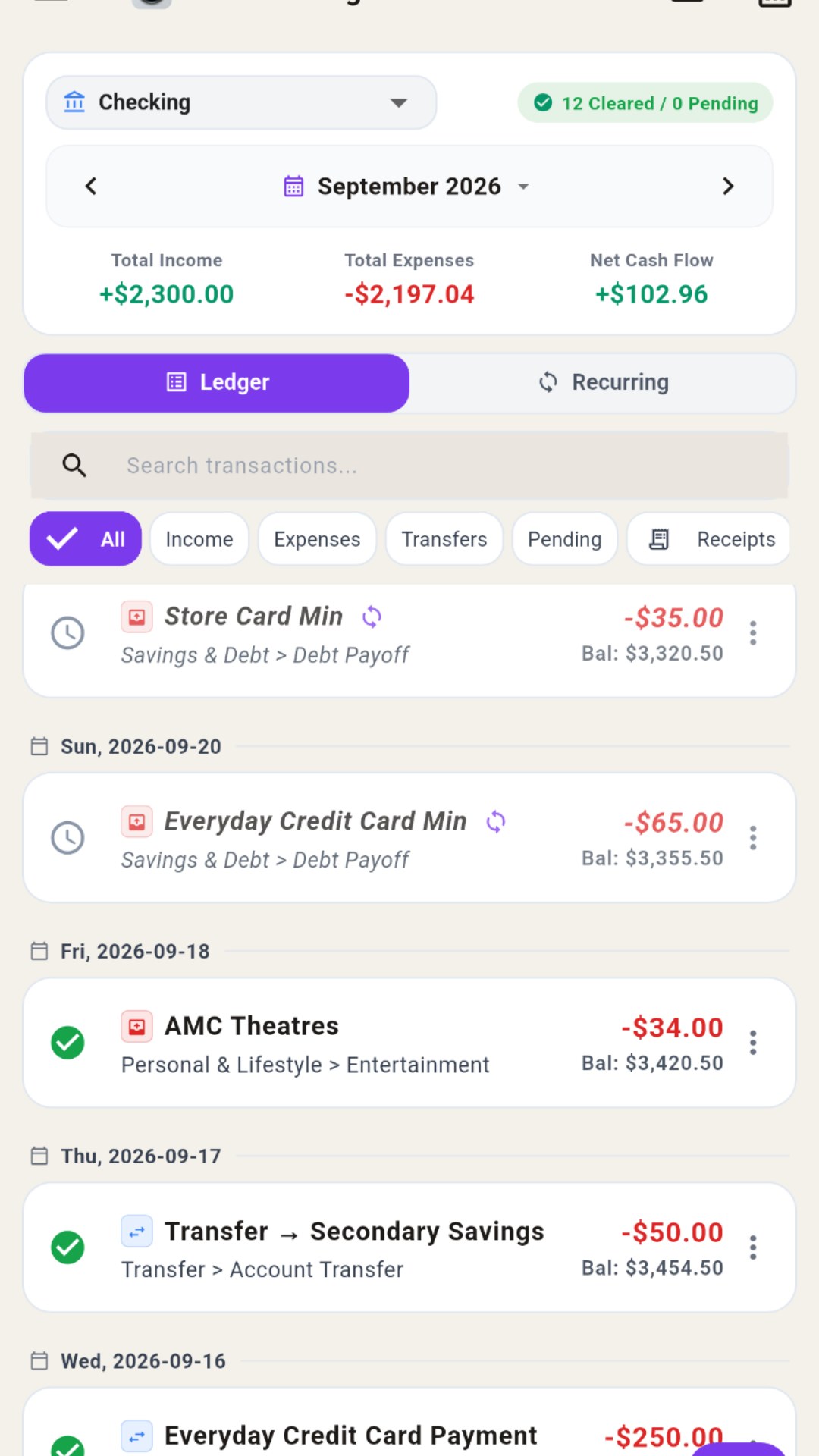 Horizon Ledger Light Mode Register